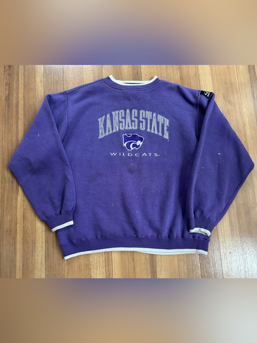 Vintage Logo Athletic Kansas State Wildcats Sweatshirt Men's XL Purple Retro